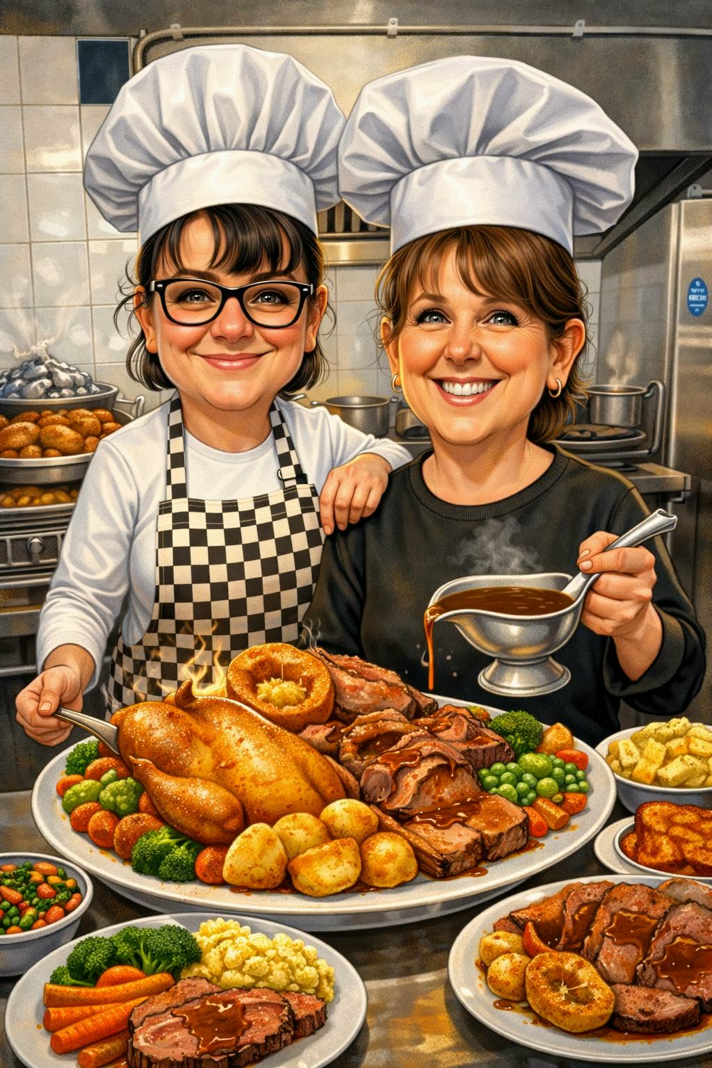 Jules and Paula — chefs at The Cross Inn, Penally