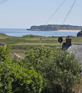 View of Carmarthen Bay and Caldey Island from Penally